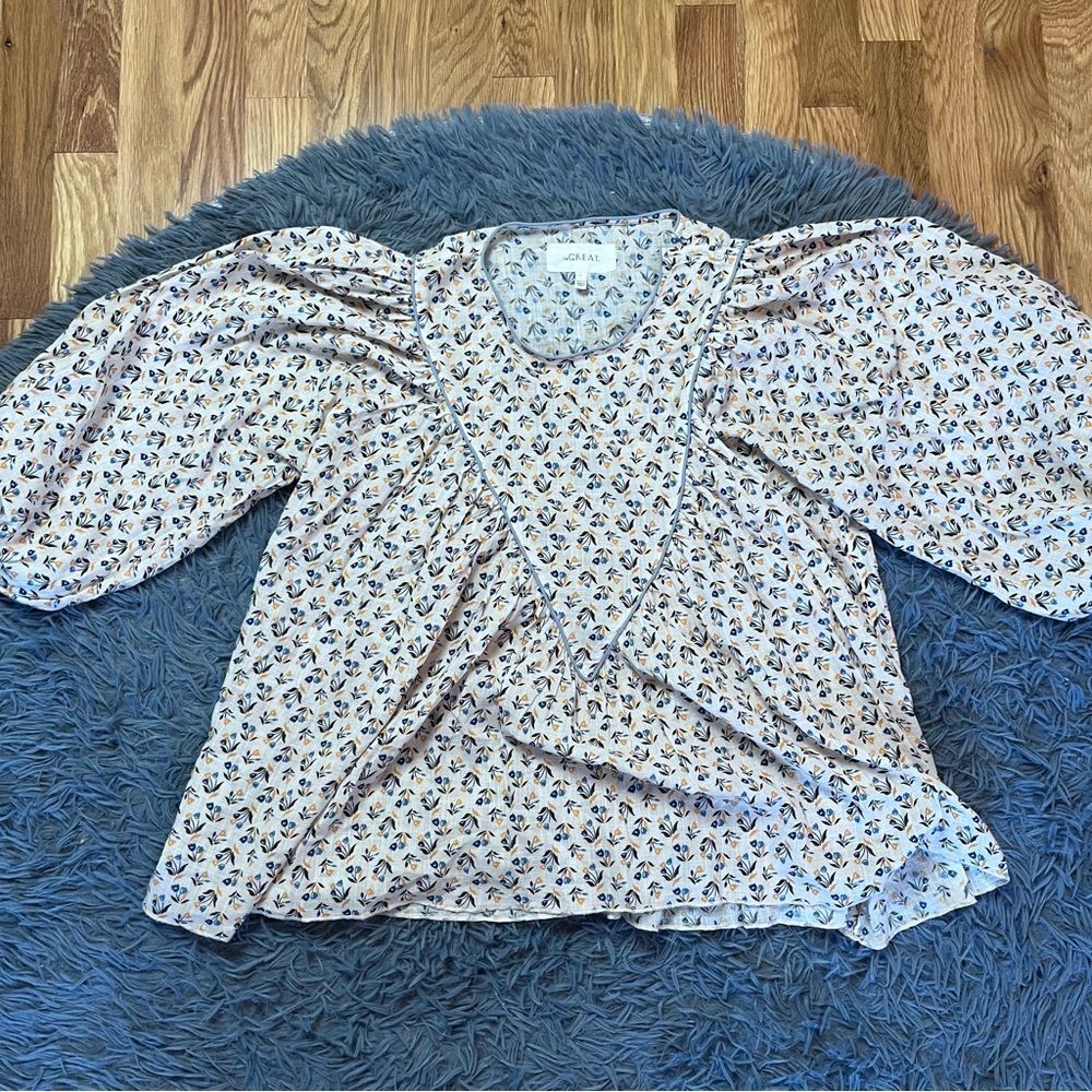 The Great Puff Sleeve Peasant Floral Blouse Size S